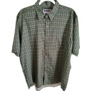 Gloster Men's Large Green Button Short Sleeve The Australian Made Shirt New